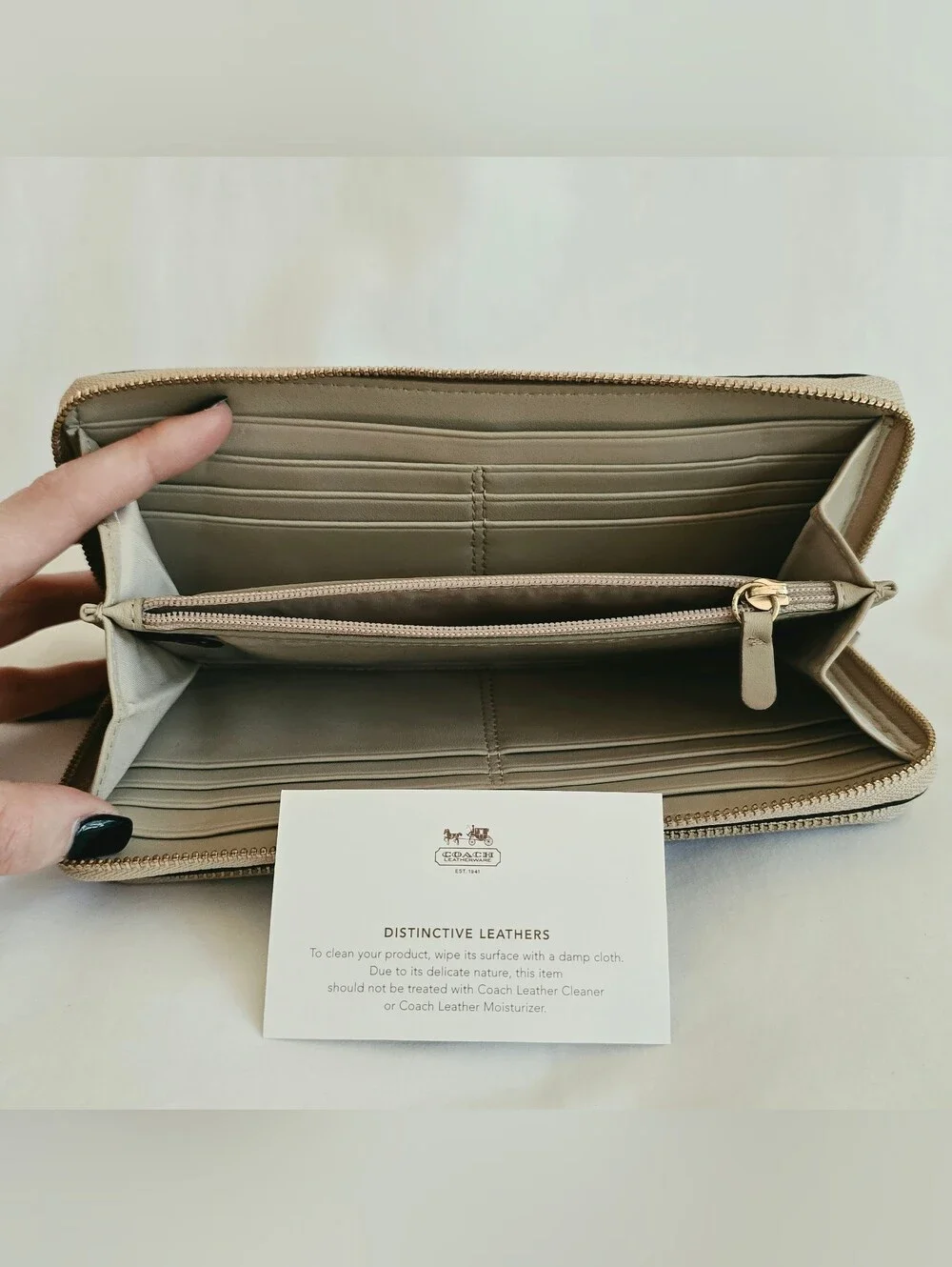 Authentic Coach Zip-Around Accordion Wallet in Embossed Python Leather